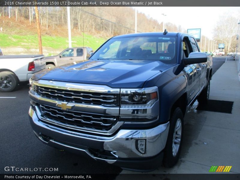 Deep Ocean Blue Metallic / Jet Black 2016 Chevrolet Silverado 1500 LTZ Double Cab 4x4