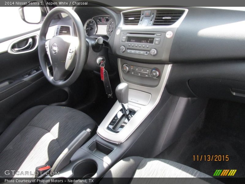 Aspen White / Charcoal 2014 Nissan Sentra S