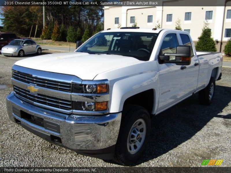 Summit White / Dark Ash/Jet Black 2016 Chevrolet Silverado 3500HD WT Double Cab 4x4