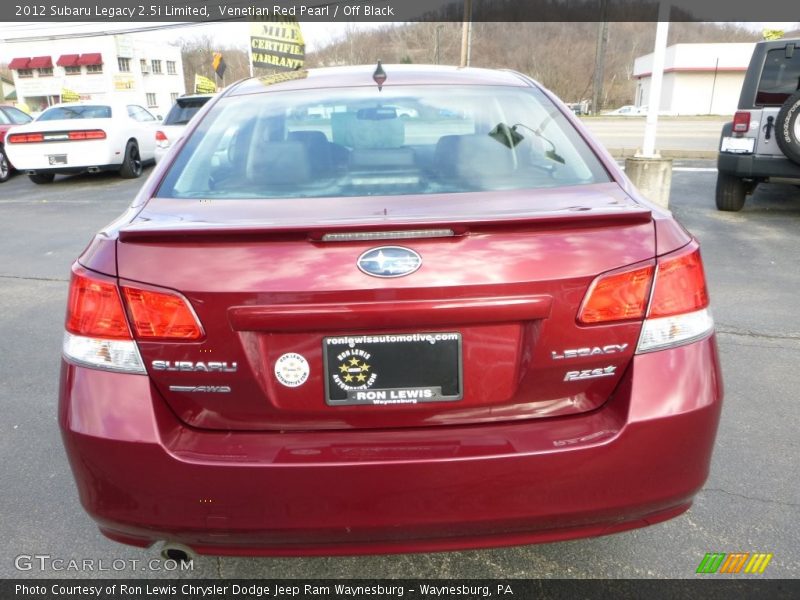 Venetian Red Pearl / Off Black 2012 Subaru Legacy 2.5i Limited
