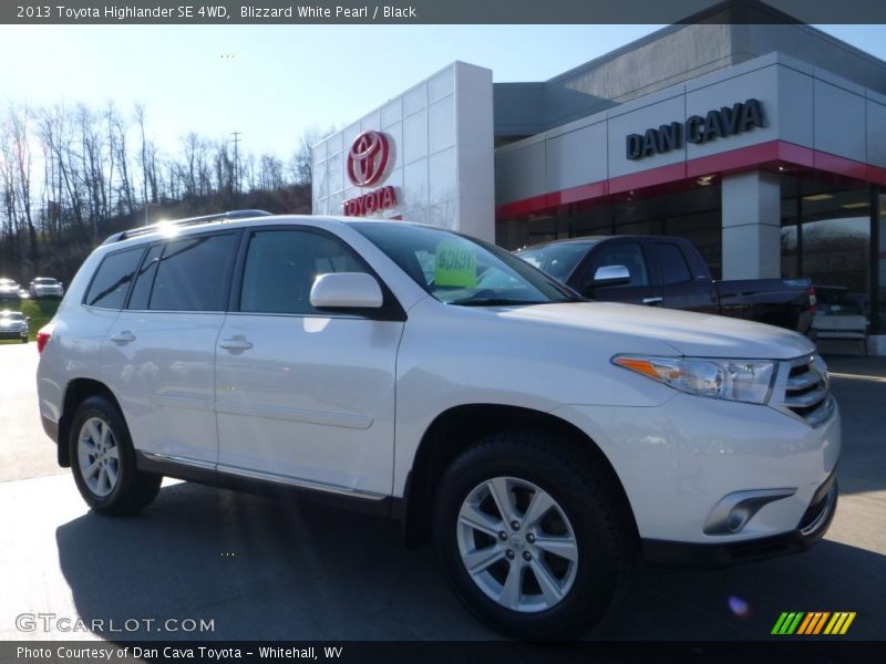 Blizzard White Pearl / Black 2013 Toyota Highlander SE 4WD