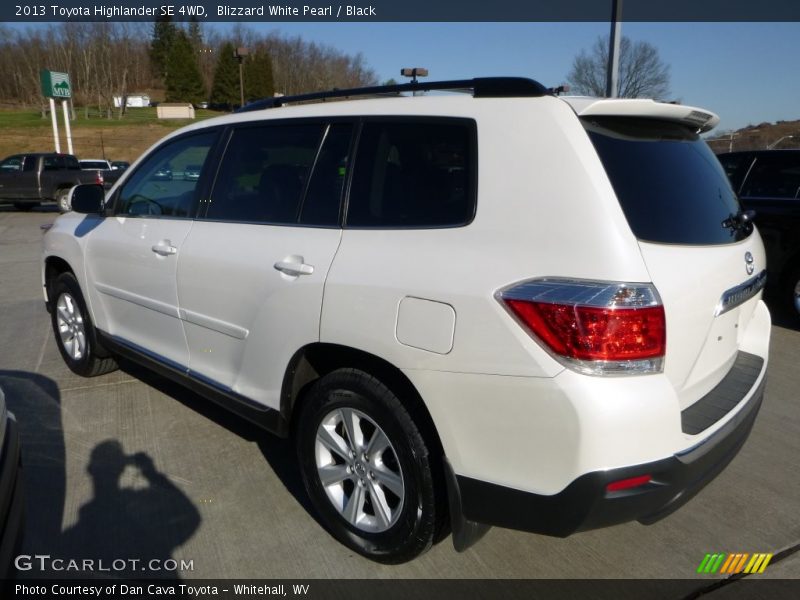 Blizzard White Pearl / Black 2013 Toyota Highlander SE 4WD