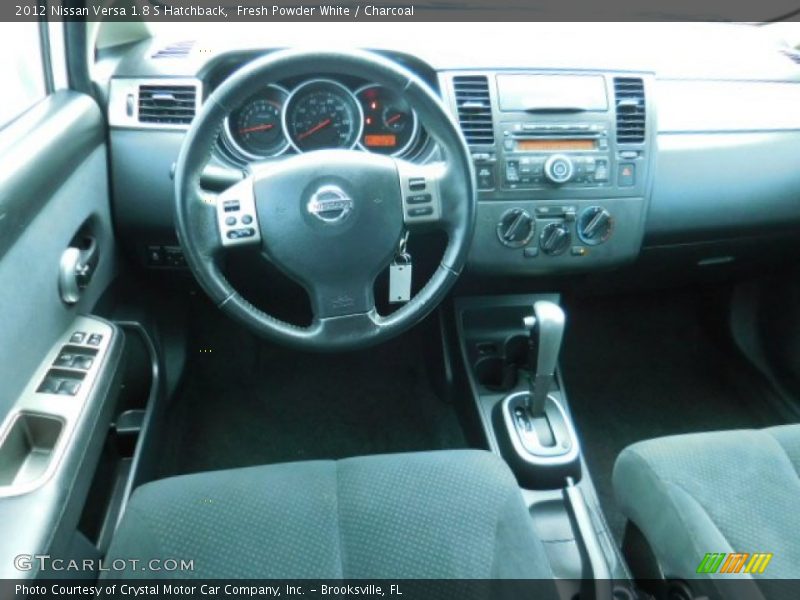 Fresh Powder White / Charcoal 2012 Nissan Versa 1.8 S Hatchback