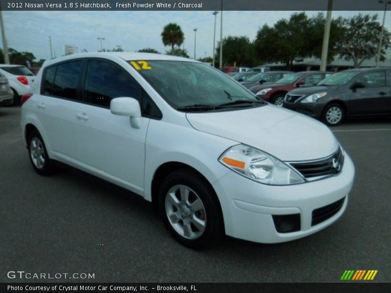 Fresh Powder White / Charcoal 2012 Nissan Versa 1.8 S Hatchback