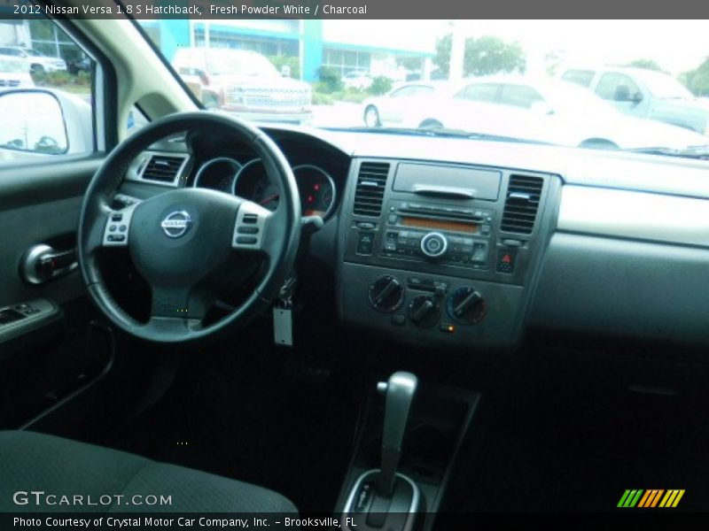 Fresh Powder White / Charcoal 2012 Nissan Versa 1.8 S Hatchback