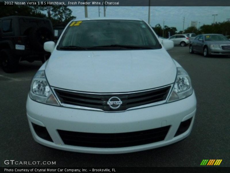 Fresh Powder White / Charcoal 2012 Nissan Versa 1.8 S Hatchback