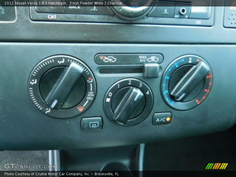 Fresh Powder White / Charcoal 2012 Nissan Versa 1.8 S Hatchback