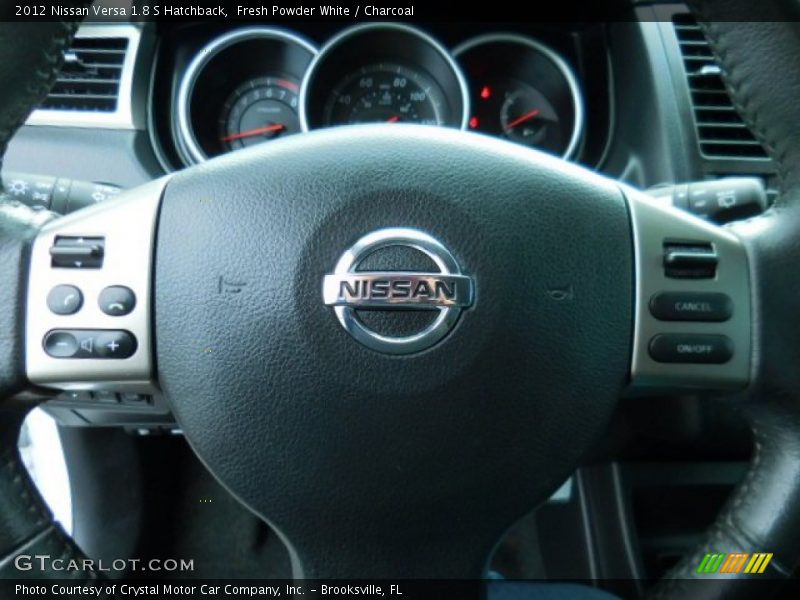 Fresh Powder White / Charcoal 2012 Nissan Versa 1.8 S Hatchback