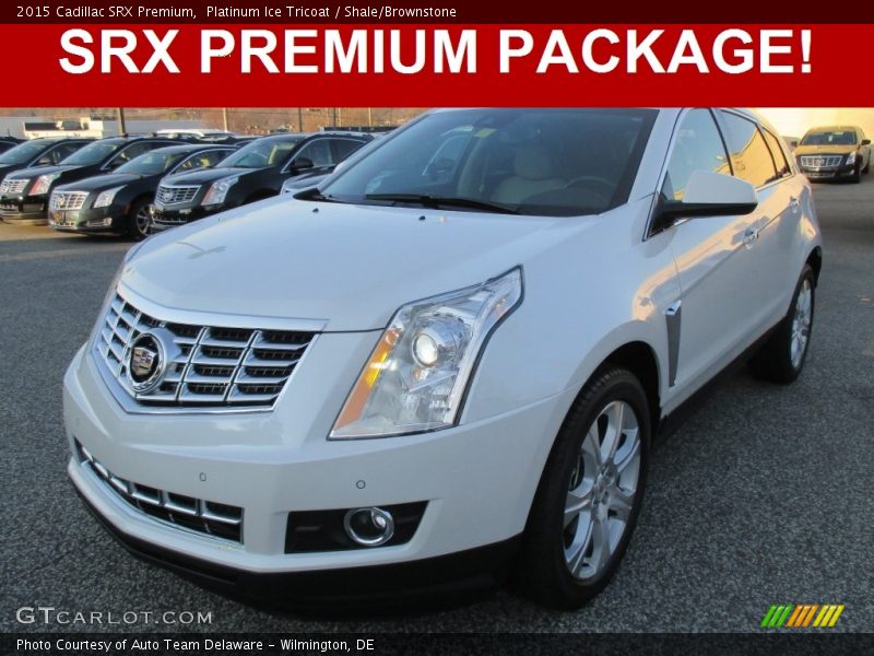 Platinum Ice Tricoat / Shale/Brownstone 2015 Cadillac SRX Premium