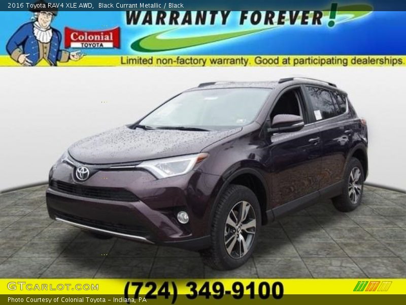 Black Currant Metallic / Black 2016 Toyota RAV4 XLE AWD