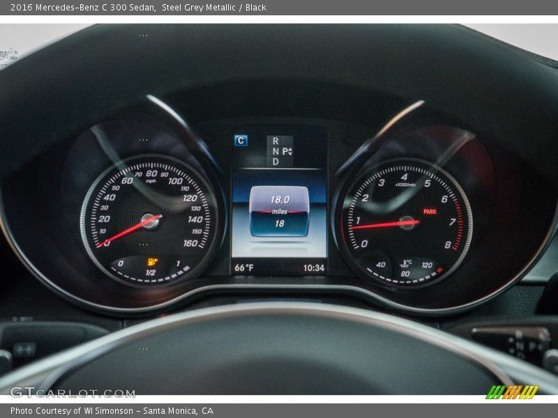 Steel Grey Metallic / Black 2016 Mercedes-Benz C 300 Sedan