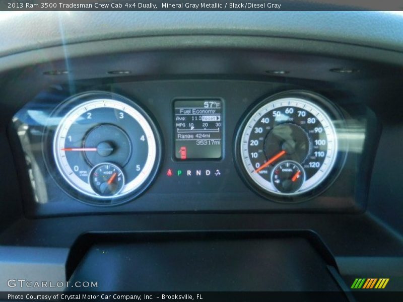 Mineral Gray Metallic / Black/Diesel Gray 2013 Ram 3500 Tradesman Crew Cab 4x4 Dually