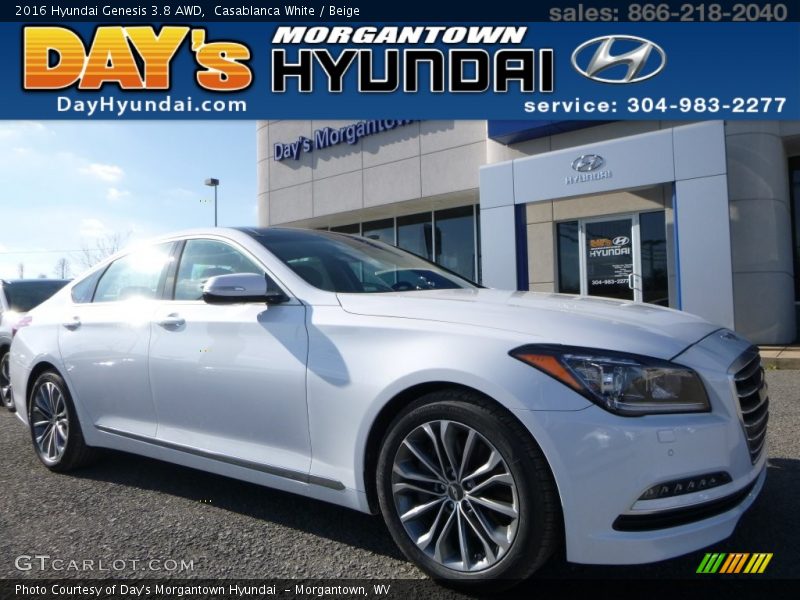 Casablanca White / Beige 2016 Hyundai Genesis 3.8 AWD