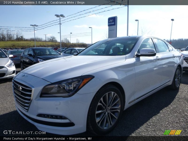 Casablanca White / Beige 2016 Hyundai Genesis 3.8 AWD