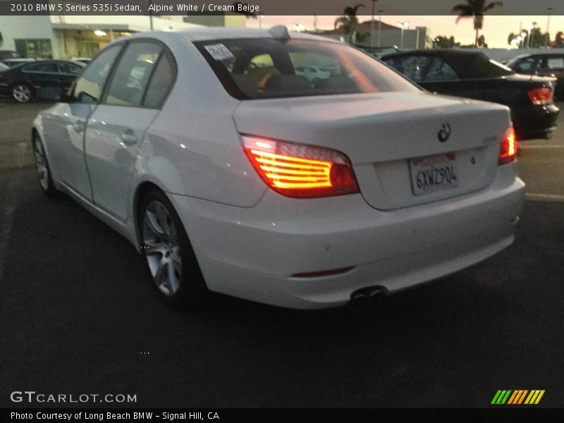 Alpine White / Cream Beige 2010 BMW 5 Series 535i Sedan