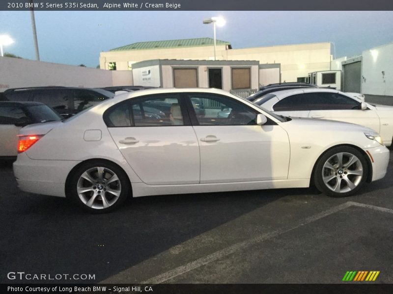 Alpine White / Cream Beige 2010 BMW 5 Series 535i Sedan