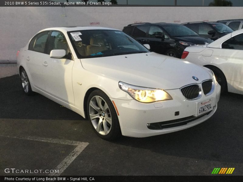 Alpine White / Cream Beige 2010 BMW 5 Series 535i Sedan