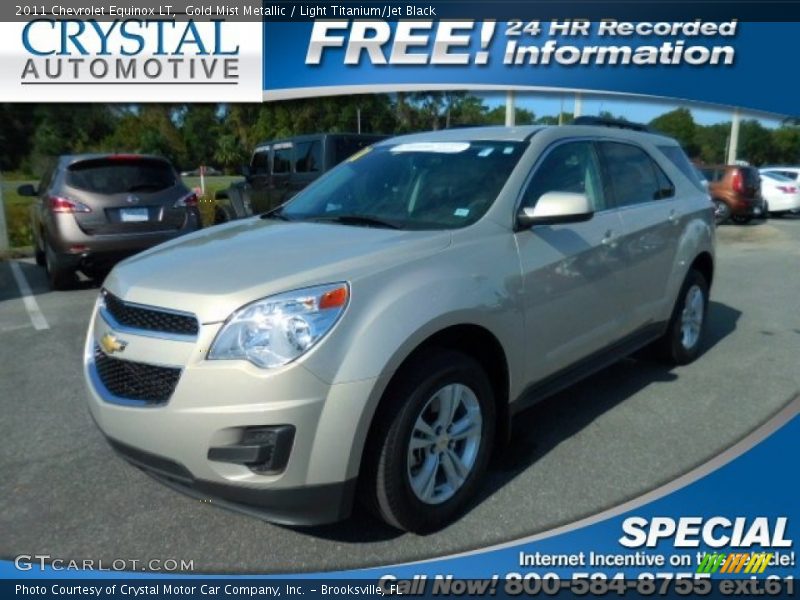 Gold Mist Metallic / Light Titanium/Jet Black 2011 Chevrolet Equinox LT