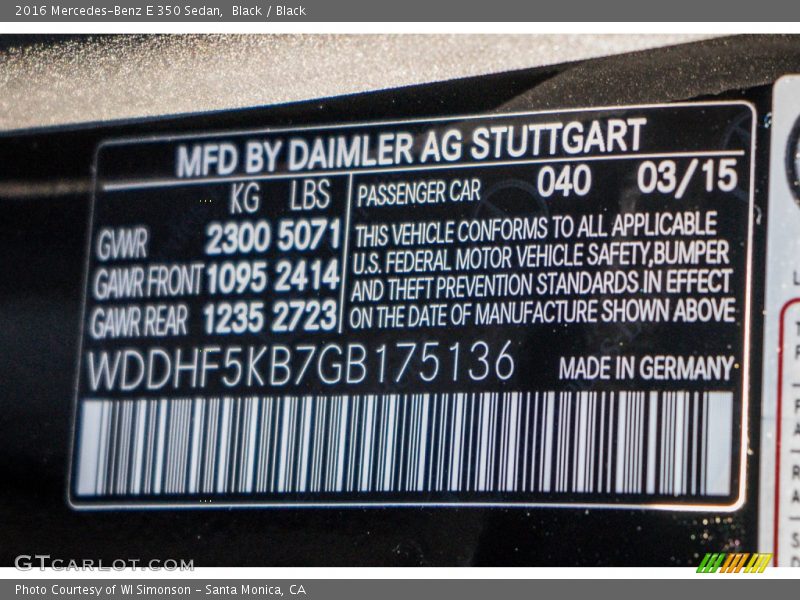 Black / Black 2016 Mercedes-Benz E 350 Sedan
