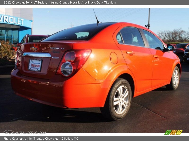 Inferno Orange Metallic / Jet Black/Dark Titanium 2012 Chevrolet Sonic LT Sedan