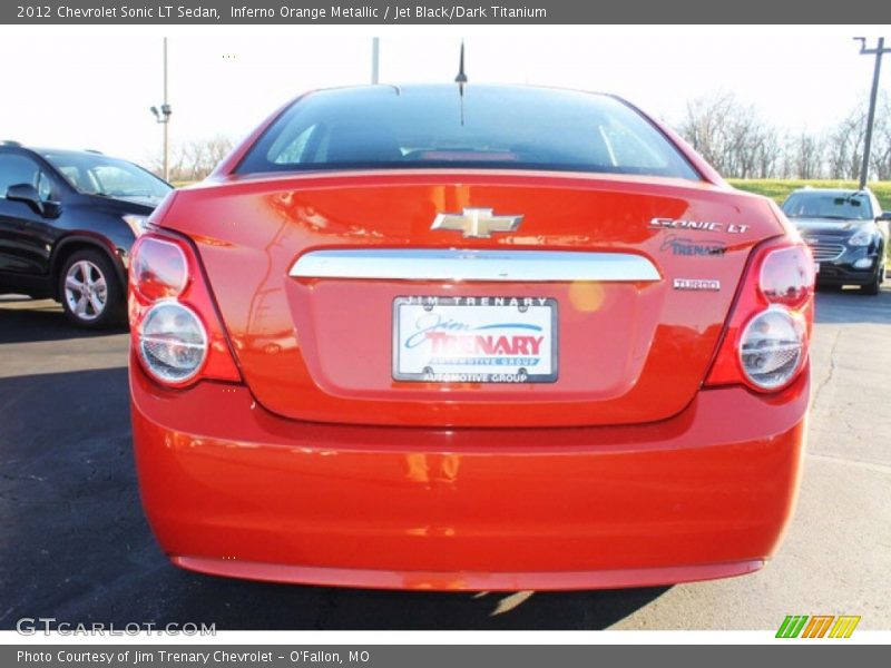 Inferno Orange Metallic / Jet Black/Dark Titanium 2012 Chevrolet Sonic LT Sedan