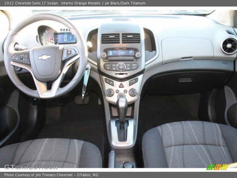Inferno Orange Metallic / Jet Black/Dark Titanium 2012 Chevrolet Sonic LT Sedan