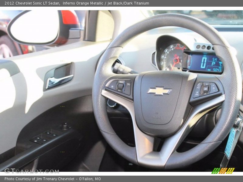 Inferno Orange Metallic / Jet Black/Dark Titanium 2012 Chevrolet Sonic LT Sedan