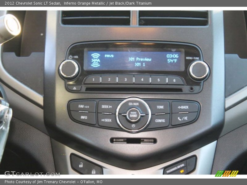 Inferno Orange Metallic / Jet Black/Dark Titanium 2012 Chevrolet Sonic LT Sedan