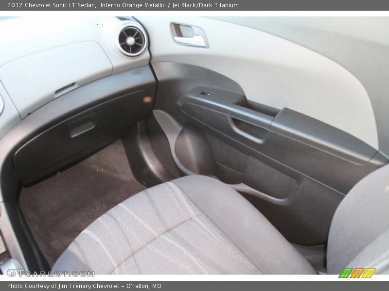 Inferno Orange Metallic / Jet Black/Dark Titanium 2012 Chevrolet Sonic LT Sedan
