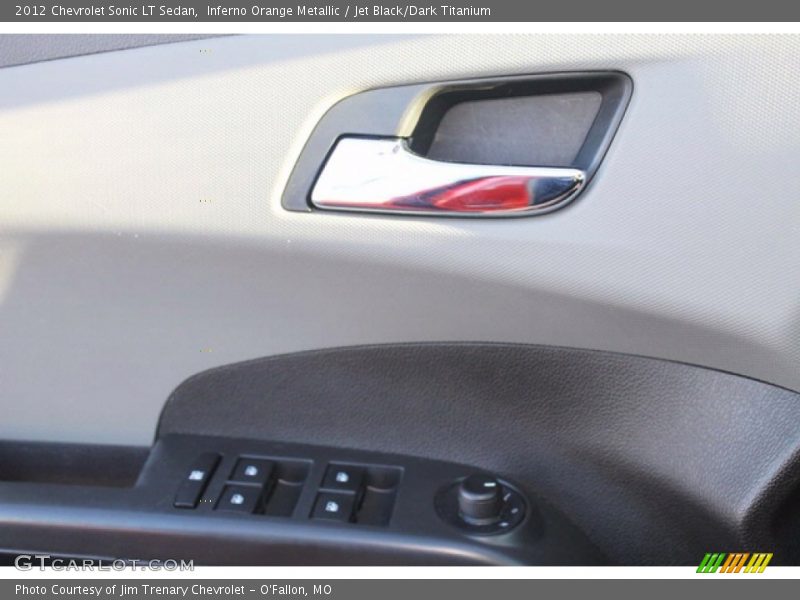 Inferno Orange Metallic / Jet Black/Dark Titanium 2012 Chevrolet Sonic LT Sedan