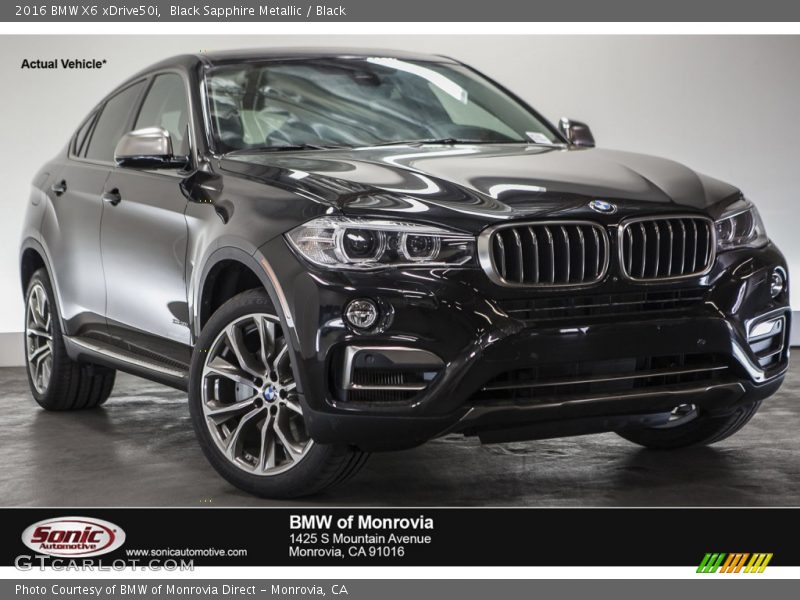 Black Sapphire Metallic / Black 2016 BMW X6 xDrive50i