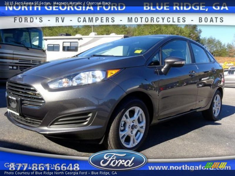 Magnetic Metallic / Charcoal Black 2015 Ford Fiesta SE Sedan