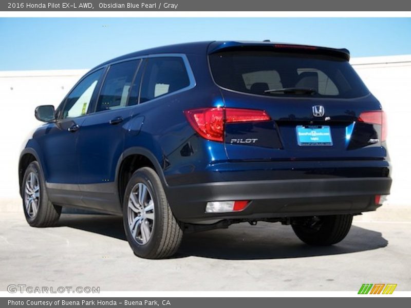 Obsidian Blue Pearl / Gray 2016 Honda Pilot EX-L AWD