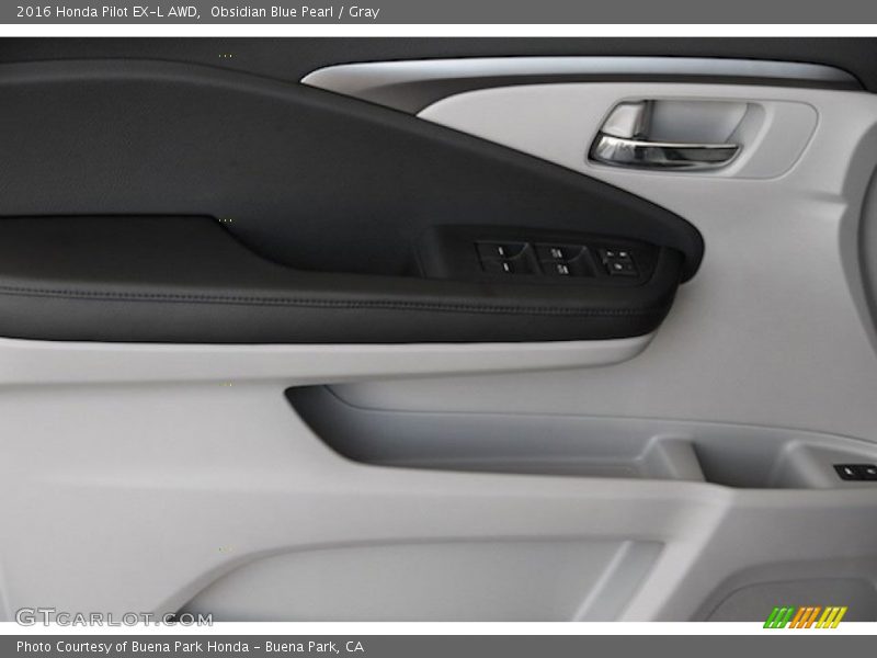 Obsidian Blue Pearl / Gray 2016 Honda Pilot EX-L AWD