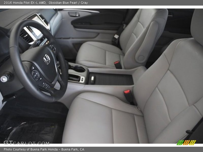 Obsidian Blue Pearl / Gray 2016 Honda Pilot EX-L AWD