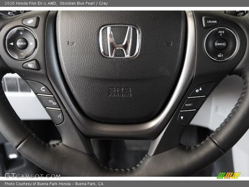 Obsidian Blue Pearl / Gray 2016 Honda Pilot EX-L AWD