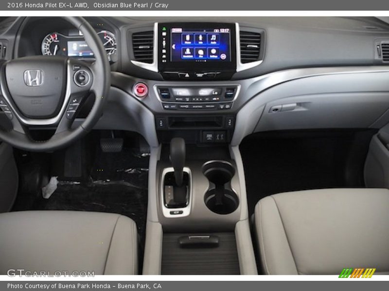Obsidian Blue Pearl / Gray 2016 Honda Pilot EX-L AWD