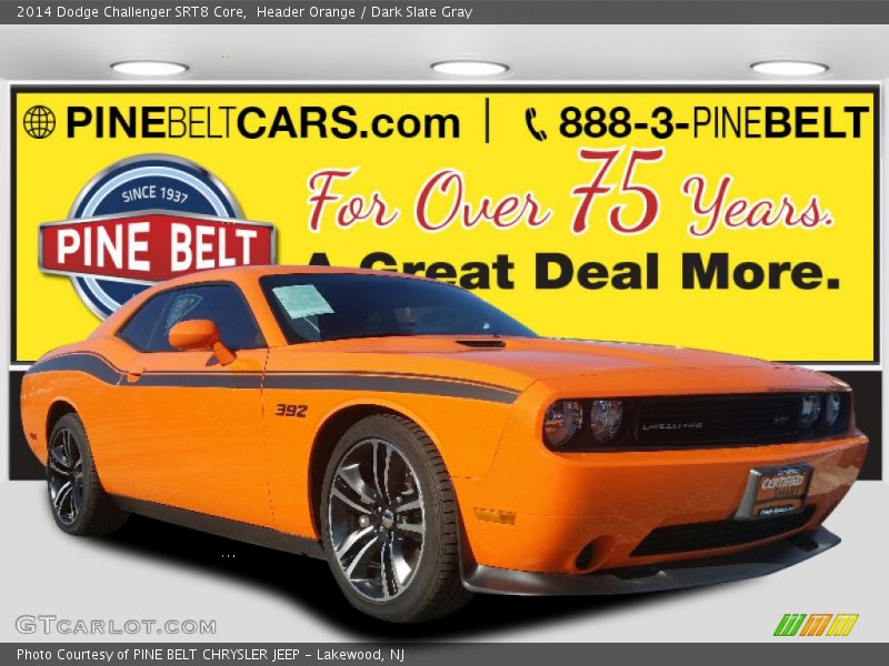 Header Orange / Dark Slate Gray 2014 Dodge Challenger SRT8 Core