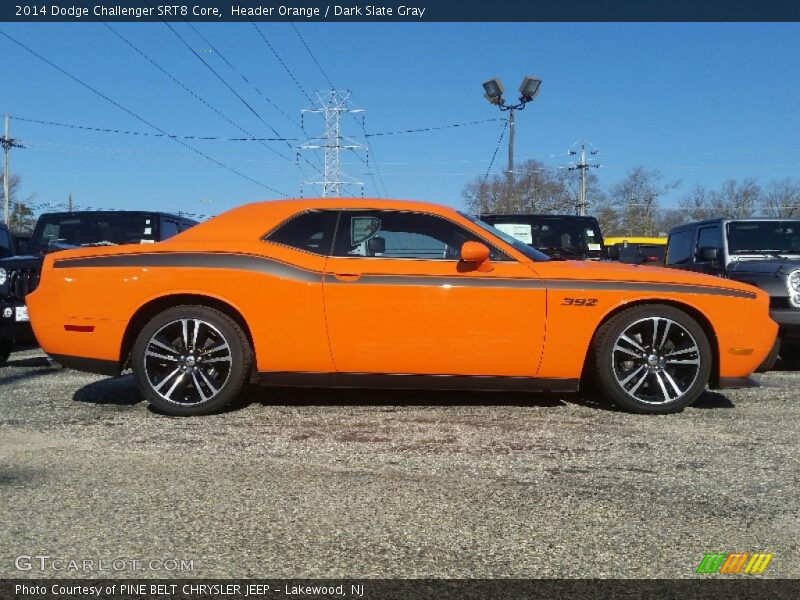  2014 Challenger SRT8 Core Header Orange