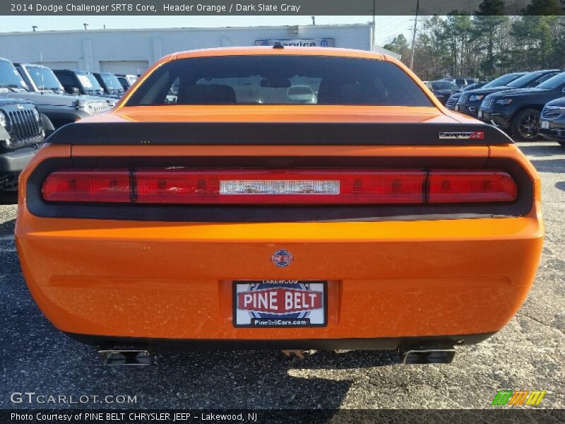 Header Orange / Dark Slate Gray 2014 Dodge Challenger SRT8 Core