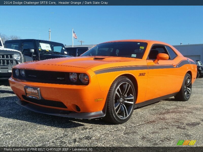 Header Orange / Dark Slate Gray 2014 Dodge Challenger SRT8 Core