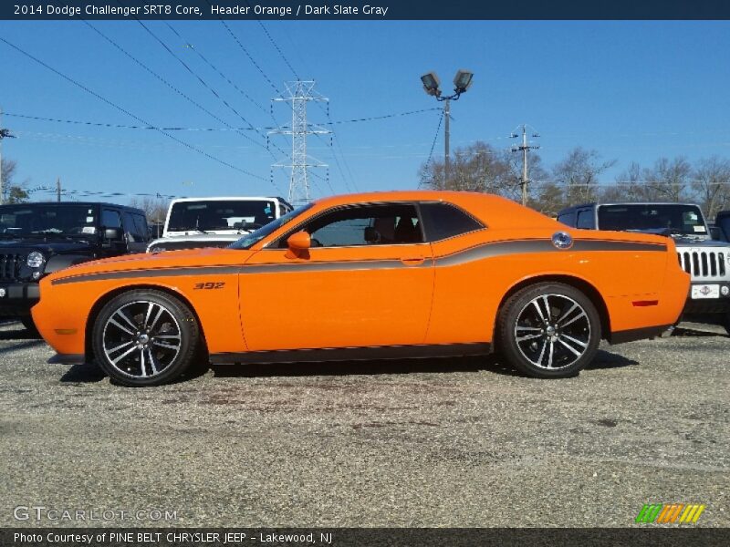  2014 Challenger SRT8 Core Header Orange