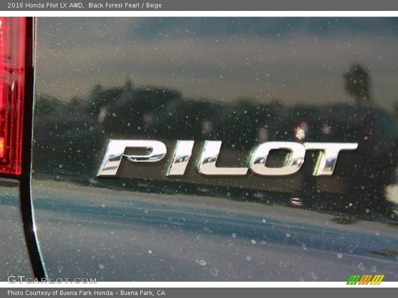 Black Forest Pearl / Beige 2016 Honda Pilot LX AWD