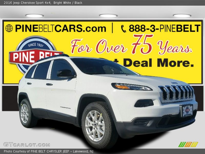 Bright White / Black 2016 Jeep Cherokee Sport 4x4