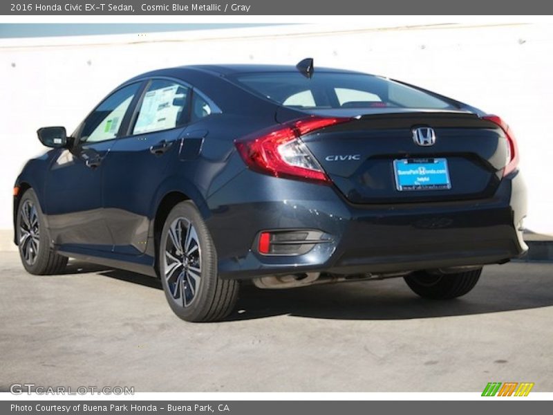 Cosmic Blue Metallic / Gray 2016 Honda Civic EX-T Sedan