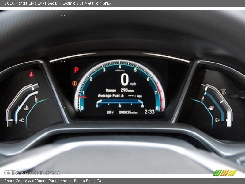 Cosmic Blue Metallic / Gray 2016 Honda Civic EX-T Sedan