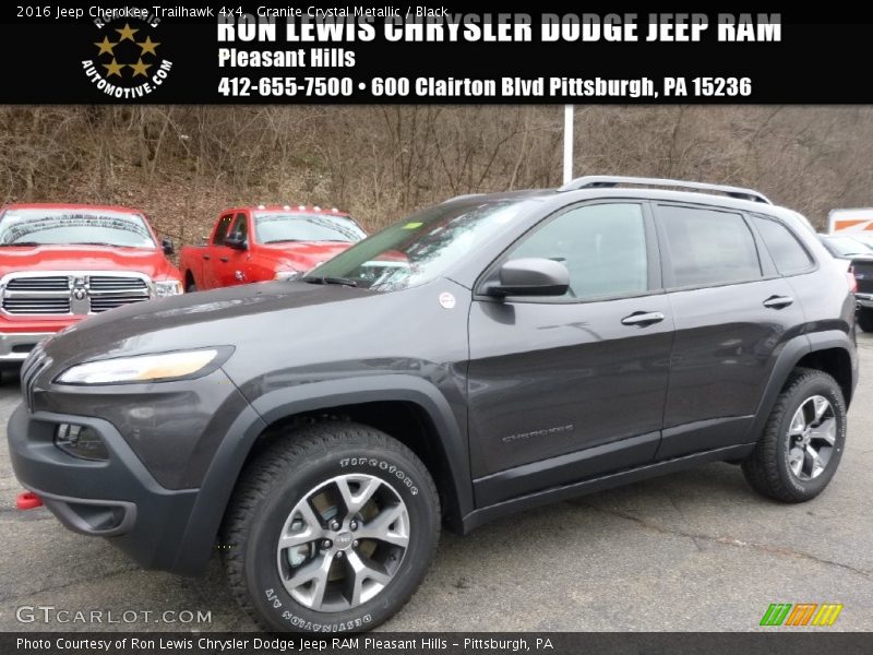 Granite Crystal Metallic / Black 2016 Jeep Cherokee Trailhawk 4x4