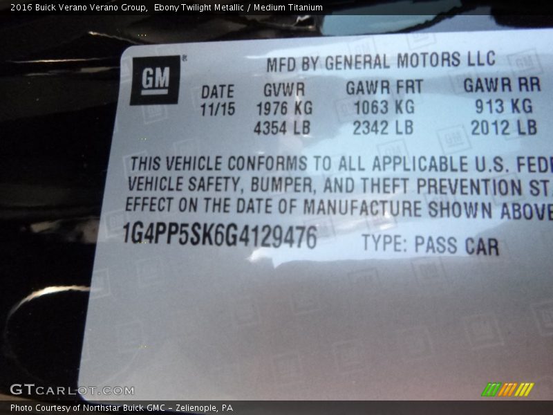 Ebony Twilight Metallic / Medium Titanium 2016 Buick Verano Verano Group