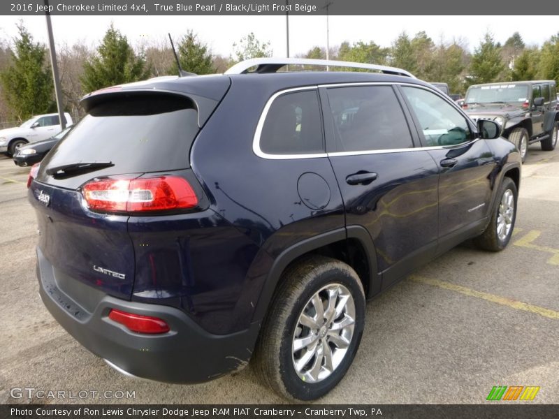 True Blue Pearl / Black/Light Frost Beige 2016 Jeep Cherokee Limited 4x4