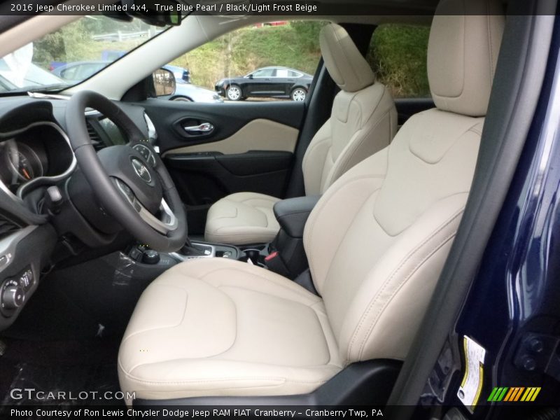 True Blue Pearl / Black/Light Frost Beige 2016 Jeep Cherokee Limited 4x4